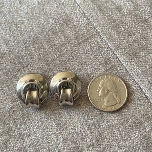 Mini clip on vintage silver earrings.